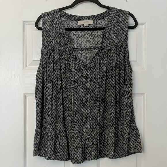 LOFT Tops - LOFT Tie Neck Sleeveless Blouse